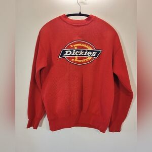 Dickies Y2k Red Crewneck Sweatshirt Horseshoe Logo - S